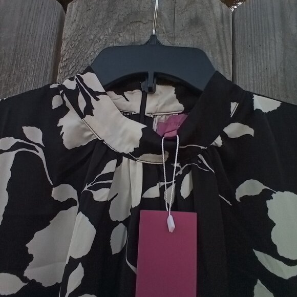 KARMI LABEL Dress Womens Size M Black Floral Print Halter Tie Waist New Slim New - Picture 12 of 15